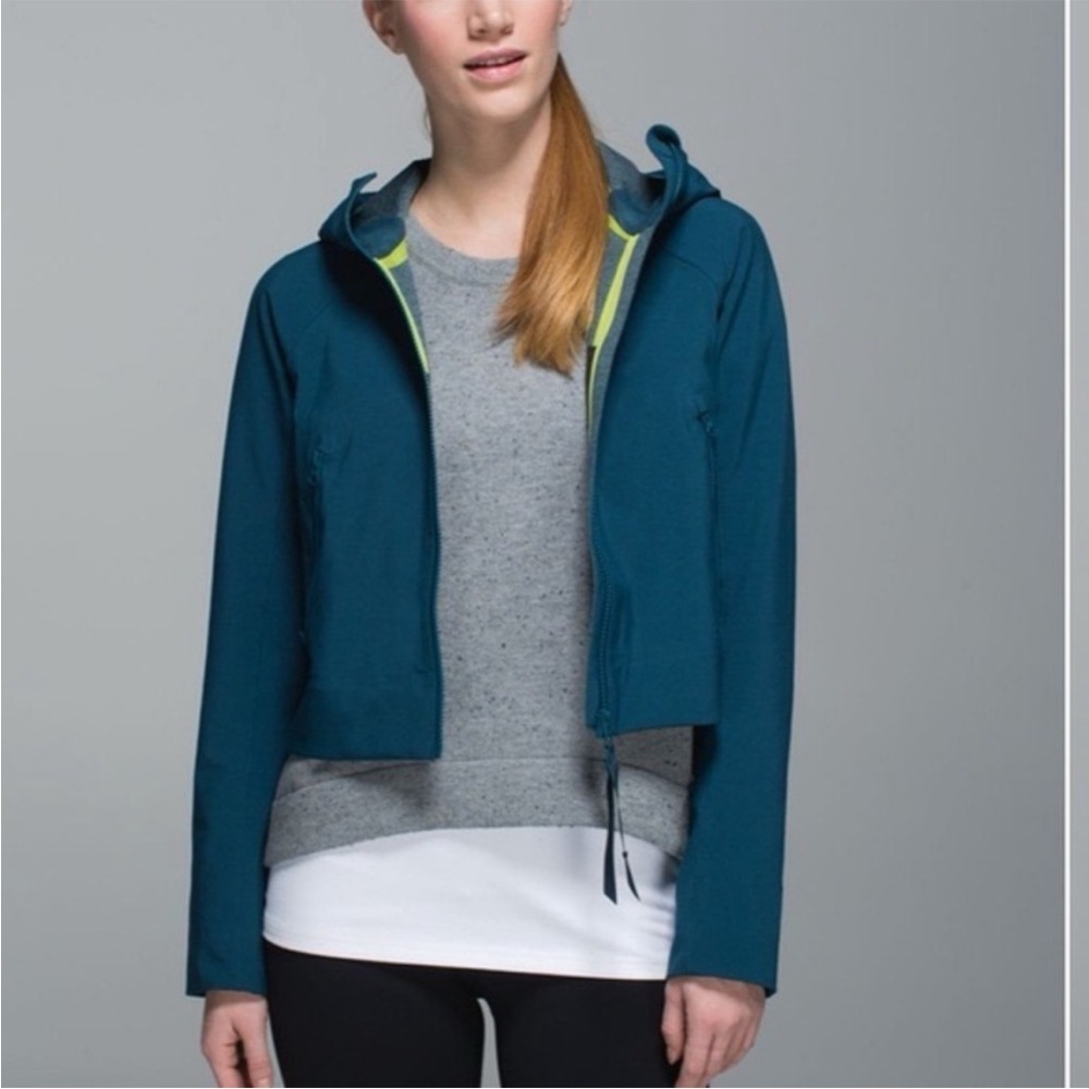 LULULEMON Rain Or Shine Interchangeable Hooded Jacket - Alberta Lake - Sz 12 - Picture 6 of 16